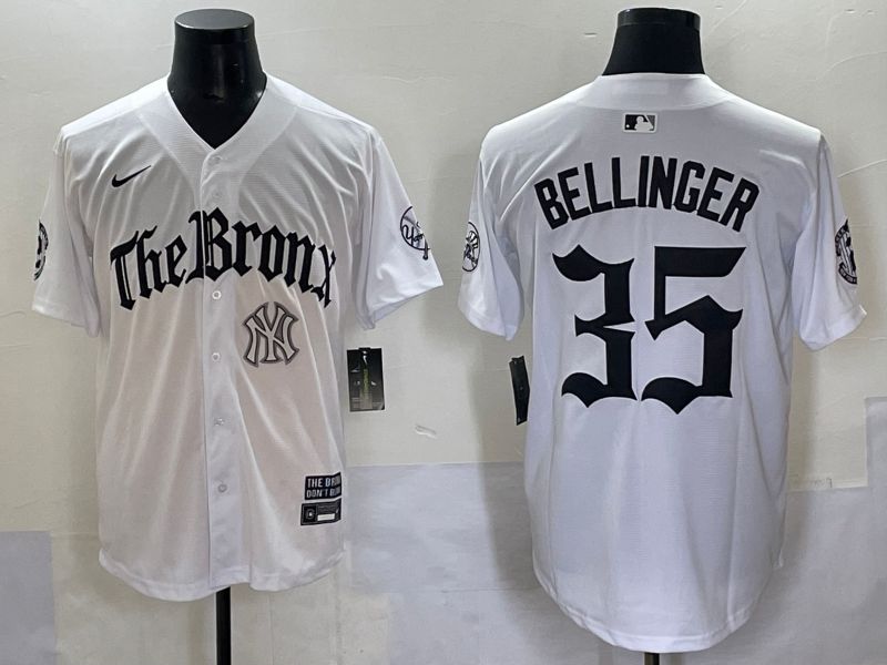 Men 2025 New York Yankees #35 Bellinger White Five generations Joint Name Nike MLB Jersey style 10->new york yankees->MLB Jersey